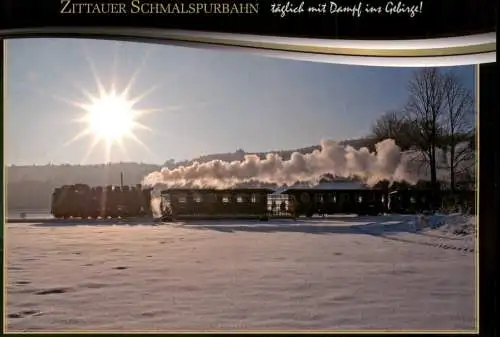 Dampflokomotive Zittauer Schmalspurbahn im Winter Jonsdorf . Bertsdorf 1999