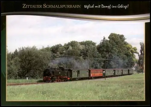 Ansichtskarte  Dampflokomotive Zittauer Schmalspurbahn Olbersdorf 1999