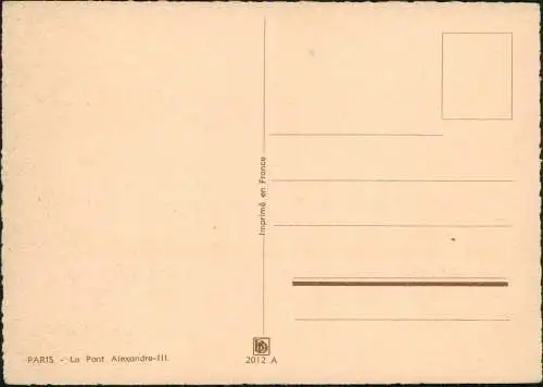 Paris Eiffelturm Tour Eiffel Le Pont Alexandre-III. Künstlerkarte 1978