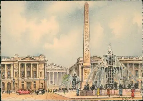 CPA Paris Place de la Concorde Künstlerkarte 1978