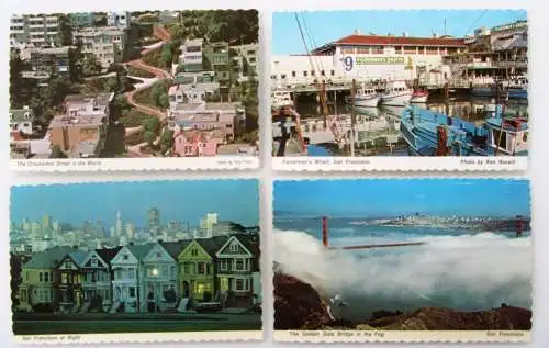Postcard San Francisco 4 Karten Konvolut 1970/2004