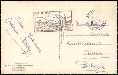 CPA Lourdes Lorda Mehrbildkarte mit 3 Ortsansichten 1969