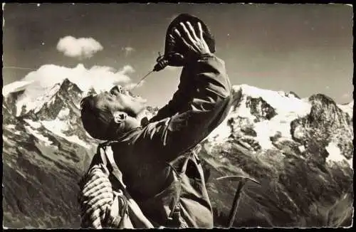 Chamonix-Mont-Blanc Umlandansicht (mit durstigem Bergsteiger) 1960