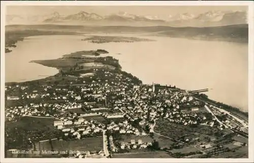 Ansichtskarte Radolfzell am Bodensee Luftbild mit Mettnau und Reichenau 1930