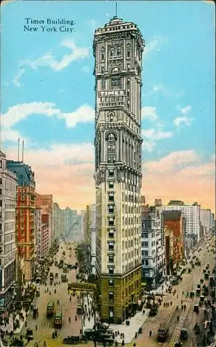 Postcard Manhattan-New York City Times Building, Hochhaus Skyscraper 1929