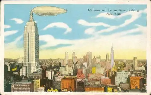 Postcard New York City Empire State Building Flugwesen - Zeppelin 1931