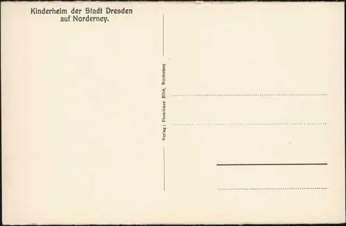 Ansichtskarte Norderney Kinderheim der Stadt Dresden Roter Saal 1925