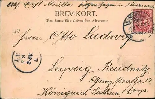 Postcard Kopenhagen København Dronning Louises Bro 1901