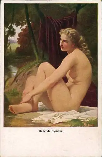 Ansichtskarte  Badende Nymphe Leben - Erotik Nackt - Nude 1928
