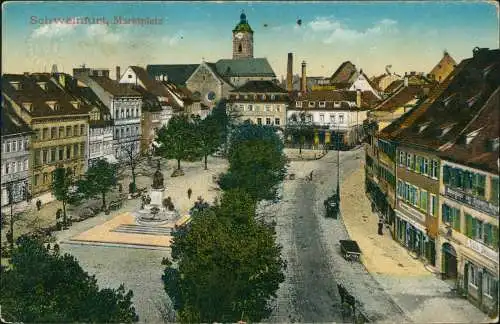 Ansichtskarte Schweinfurt Markt 1914