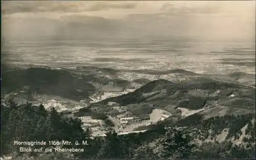 Ansichtskarte Achern Hornisgrinde Blick auf die Rheinebene - Fotokarte 1928