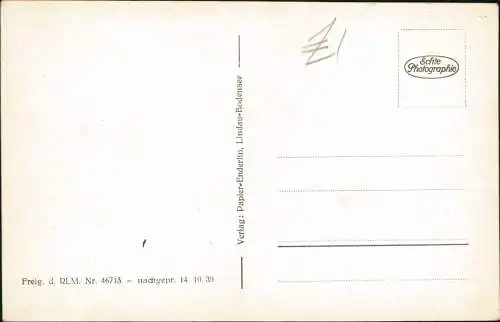 Ansichtskarte Lindau (Bodensee) Luftbild aus großer Höhe 1930