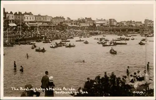 Postcard Southend-on-Sea The Boating Lake & Marine Parade 1933