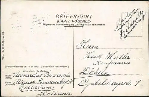 Postkaart Rotterdam Rotterdam Leuvenhaven 1913