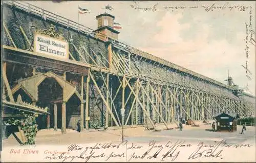 Bad Salzelmen Schönebeck (Elbe) Gradierwerk, Kiosk 1907  gel. Bahnpoststempel