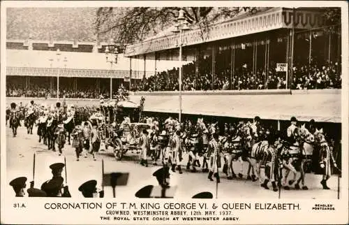 Postcard London CORONATION OF T.M. KING GEORGE VI. QUEEN ELIZABETH. 1937