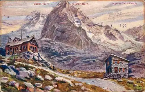 Ansichtskarte Vals Geraer Hütte - Künstlerkarte 1922
