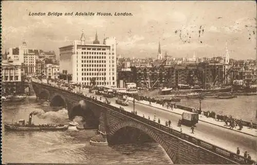 Postcard London London Bridge and Adelaide House 1931