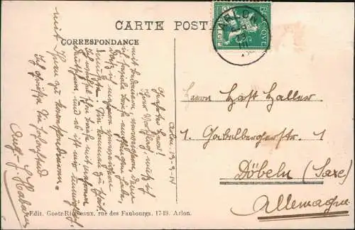 Postkaart Arlon Arlen Caserne Léopold 1913