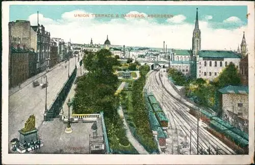 Postcard Aberdeen Union Terrace & Garden 1922
