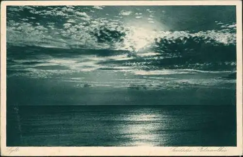 Ansichtskarte Sylt Mondschein - Seestudie Federwolken 1930