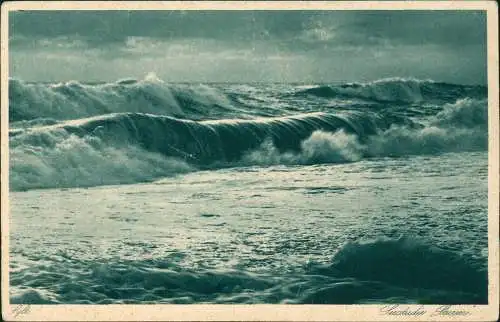 Ansichtskarte Sylt Seestudie Sturm 1930