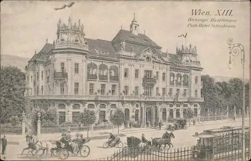 Hietzing-Wien Hietzinger Hauptstrasse Park-Hotel Schönbrunn. 1920
