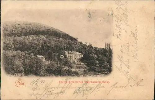 Ansichtskarte Lahr (Schwarzwald) Erstes Deutsches Reichswaisenhaus. 1899