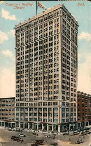 Postcard Chicago Consumers Building USA 1913