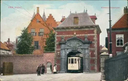 Postkaart Den Haag Den Haag Stadhouderspoort - Straßenbahn 1914