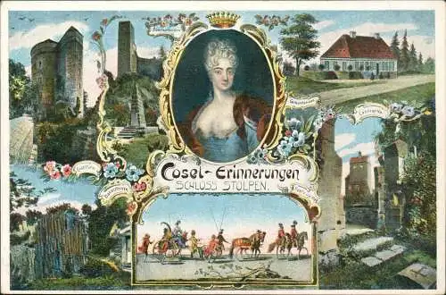 Ansichtskarte Stolpen Burg Stolpen: Mehrbild Gräfin Cosel 1915