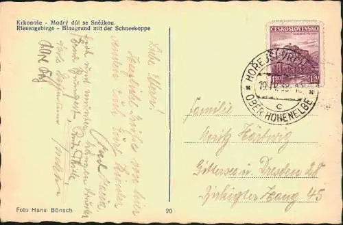 Krummhübel Karpacz Blaugrund mit der Schneekoppe Sněžka Śnieżka 1938