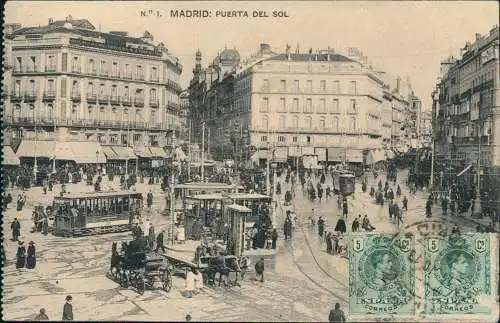 Postales Madrid Puerto del Sol 1923