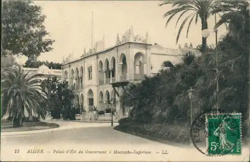 Algier دزاير Palais d'Été du Gouverneur à Mustapha-Supérieur. 1917