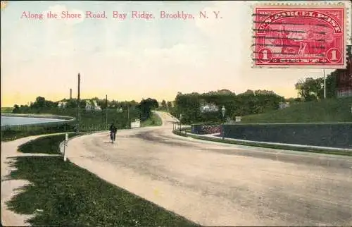 Postcard Brooklyn Along the Shore Road, Bay Ridge N. Y. USA 1913