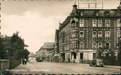 Ansichtskarte Nordhausen Karl-Marx-Straße 1956