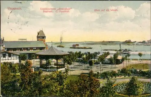 Ansichtskarte Vegesack-Bremen Dampfer Etablissement Strandlust 1911