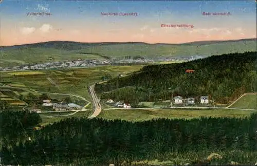 Neukirch Lausitz Valtenmühle Elisabethstiftung 1922  gel. Bahnpoststempel