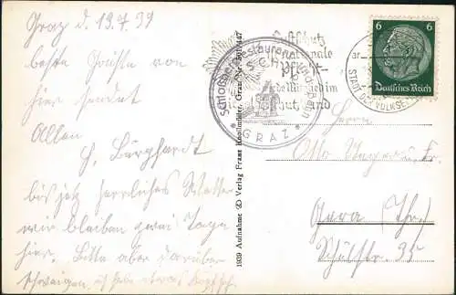 Ansichtskarte Graz Stadt gegen Norden 1937