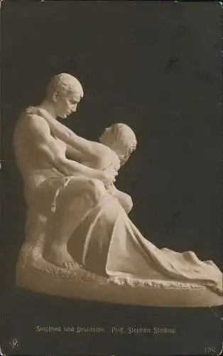 Statue Plastik Skulptur Büste Siegfried Brunhilde. Prof. Stephan Sinding  1921