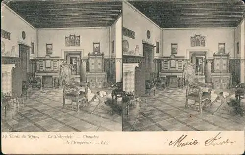 Stolzenfels-Koblenz Le Stolzenfels Chambre de l'Empereur. 1905 3D/Stereoskopie