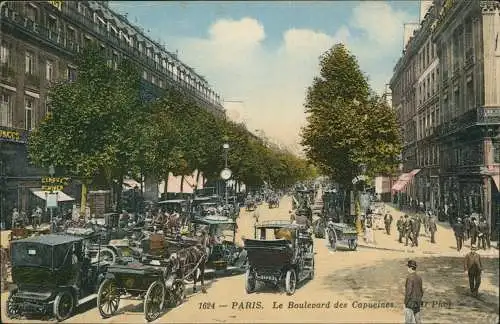 CPA Paris Le Boulevard des Capucines - Verkehr 1912