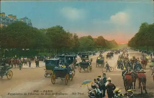 16. Arrondissement (Passy)-Paris Avenue Bois de Boulogne - Verkehr 1912