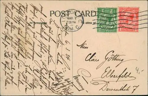 Postcard London Mansion House & Cheapside 1924