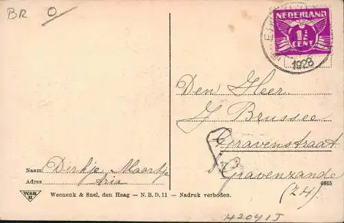 Postkaart .Niederlande Noord-Brabantsch Dorpsloven 1922