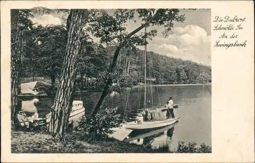 Ansichtskarte Gräbendorf-Heidesee Dubrow Schmöldesee Segelboot 1935