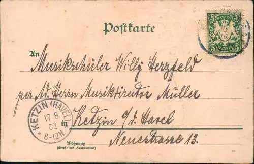 Hohenschwangau-Schwangau Schloss Hohenschwangau - Heraldik 1902 Prägekarte