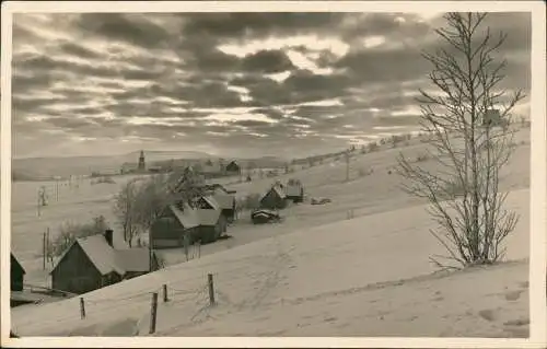 Schellerhau-Altenberg (Erzgebirge) Kahleberg und Stadt Winter Stimmungsbild 1930