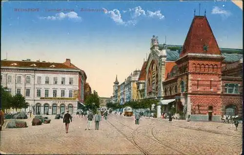 Postcard Budapest Vámház körút -Zollamtsring 1915  gel. Feldpoststempel