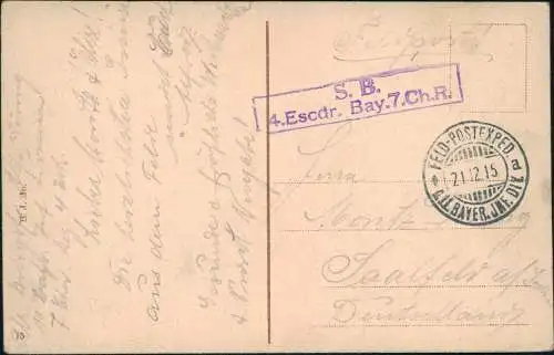 Postcard Budapest Vámház körút -Zollamtsring 1915  gel. Feldpoststempel